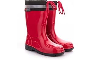 LEMIGO Kalosze gumowe dziecięce unisex dla chłopców i dziewczynek Buty przeciwdeszczowe ze ściągaczem KIM 20-35 EU