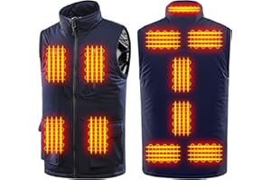 Aunus Beheizbare Weste Beheizbare Jacke Damen Harren mit 11 Heizzonen Heizweste,Beheizte Weste Elektrische mit USB/DC Aufladung,2 Tasten steuern 3 Temperaturen （No Akku）