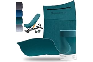 Migliore Wear Ręcznik sportowy 120 x 50 cm Ręcznik do treningu na siłowni z kieszenią z zamkiem błyskawicznym, antypoślizgowy, szybkoschnący, z mikrofibry, kolor pawianka niebieska