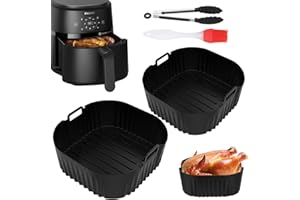 VEGCOO 2pcs Moule Air Fryer Silicone pour Philips 4.2L NA229/00 & NA320/00, Accessoires Air Fryer 4.2L - Plat Résistant 200°C, 4 Pack Accessoires pour Friteuses