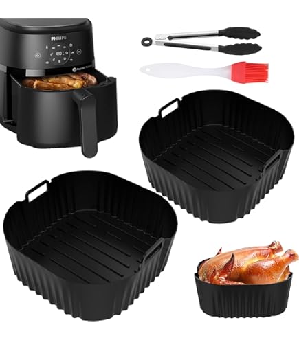 Moules à Gâteau Silicone Pour Air Fryer - Lot De 4 - 8,5x8x7 Cm - Antiadhésif, Lavable Au Lave-vaisselle - Parfait Muffins, Petits Gâteaux