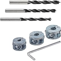 Cheville Beton Rybtd 13 Pcs Centreur Tourillon, 6 8 10 Mm Butée De Profondeur De Perçage Avec Clé Hexagonale, Pointes De Centrage (Massif), Foret A Bois, Acier Carbone, Pour Chevillage Goujon De Guidage Gabarit Tourillon