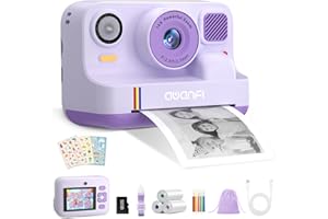 AWANFI Kids Camera Instant Print Toys, 48MP Kids Digital Camera with 1080P Video, 32GB SD Card & 3 Rolls Printing Paper, Fun Instant Print Camera for Kids Ages 3-16, Perfect Christmas & Birthday Gift