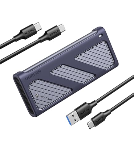 UGREEN M.2 NVMe and SATA SSD Enclosure, 20Gbps NVMe Enclosure with