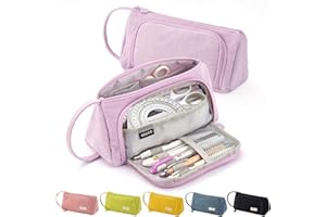 ONCCI Astuccio portapenne, per ragazze e ragazze, 3 scomparti, per scuola e ufficio