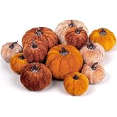 12 Pcs Realistic Artificial Pumpkins Decorative Pumpkins Assorted Sizes Foam Fall Pumpkin for Fall Harvest Thanksgiving Hallo