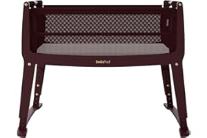 SnuzPod Studio Next to Me Crib - Portable, Lightweight Baby Bed with Zip-Down Wall, 3D Breathable Mattress and 6 Height Settings - Ideal Home and Travel Cot with Wheels, Rome