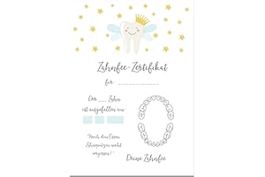 ‎NASTAMI Zahnfee Zertifikat 20 Stück, Zahnfee Geschenk