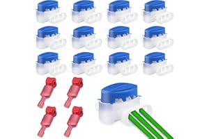 BOLOEST 12Pcs Cable Connector Waterproof 3 Holes Electrical Wire Connectors Crimps Gel Filled Lawnmower Connector with 4pcs Connection terminals for Husqvarna Robotic Lawn Mowers