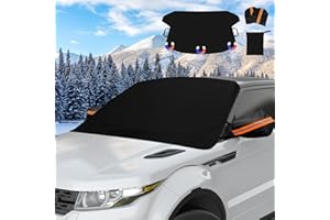 innhom Frontscheibenabdeckung Winter, Scheibenabdeckung Auto Winter, Magnet Fixierung Faltbare Windschutzscheibenabdeckung mit 2 Spiegelabdeckungen für Schnee, Staub, Frost, Hagelschutz (200x120cm)