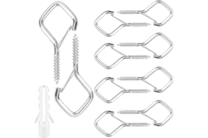 enithElite Ganci a Vite,10 Pezzi Ganci Da Soffitto,Occhielli a Vite,Gancio Soffitto,Gancio Lampadario,Ganci a Vite Senza Fine,Gancio Muro,Viti Con Occhielli a Vite