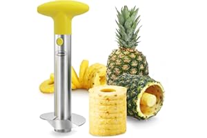 NEWNESS FOCUS ON STAINLESS STEEL Newness Acciaio Inossidabile Ananas Affettatrice, Ananas Professionale Ananas Core Remover Strumento per la Casa e la Cucina con Lama Affilata, Giallo