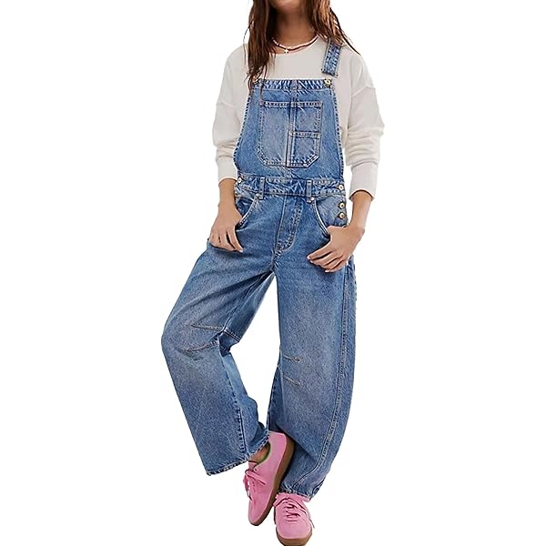 Sukany Casual Denim Jean-overalls voor dames, losse verstelbare bandjes