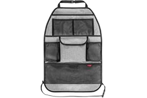 reer Autorücksitz-Organizer TravelKid Tidy, schmutzabweisend, viele Taschen, für alle Autositze, auch Sportsitze, grau
