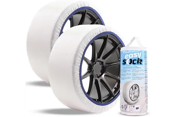 Cadenas Coche Nieve Easy Sock Homologación EN 16662-1 y alta seguridad. Talla S. Cadenas Nieve Téxtiles Fáciles de Instalar - Cadenas Nieve Coche Antideslizantes y Resistentes - Kit de 2 Cadenas