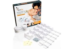 BeeGo® Magnetic Cupboard Locks – Child Safety Lock for Kitchen Cupboards & Drawers | Baby Proof, No Drilling, Easy Install (12 Locks + 2 Keys)