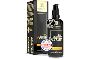 ‎KAPUA NATURALS BIO Vitamin C Serum • 100ml +Hyaluron +Vitamin E +Panthenol ✓ 100% Vegan & BIO ✓ 6-Fach Vitamin C Serum Gesicht ✓hochdosiertes & verkapseltes Vitamin C für reine Haut ✓ Naturkosmetik Made in Germany