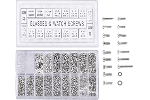 Yosoo 1000 sztuk zegarek okularowy ze stali nierdzewnej naprawa śruby zestaw zamienny zestaw mały zestaw nakrętek zestaw narzędzi do naprawy zestaw