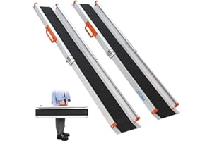 LIEKUMM Rampa per Sedia a Rotelle,183 cm Rampe di Carico Telescopiche in alluminio, Portata 300 kg per Rampa per Disabili, Sedie a Rotelle Manuali, Confezione da 2