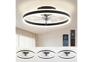 EKDADL 50cm Deckenventilator mit Beleuchtung und Fernbedienung Leise, Dimmbar Deckenlampe mit Ventilator, Modern Deckenleuchte Ventilator mit Licht für Schlafzimmer Wohnzimmer, Umkehrbaren DC Motor