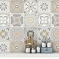 MOSAICOWALL Mosaics of New Age with DEVCE Vinyl DIY Decorative Wall Tile Self-Adhesive Stickers 6 x 6 Inch (Pack of 27) - Style11