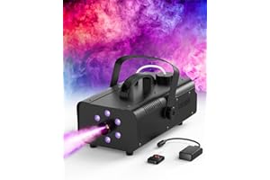 Nebelmaschine, Propulsion Life 1200 W 6 RGB, automatische Nebelmaschine mit Funkfernbedienung, geeignet für Weihnachten, Halloween, Hochzeiten, Partys, Bühnenshows