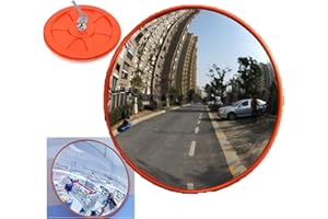 HUINI Hochwertiger Beobachtungsspiegel Überwachungsspiegel Sicherheitsspiegel Kontrollspiegel, Konvexspiegel 45 cm, für Supermarkt, Geschäfte, Garage, Parkplatz Hafen