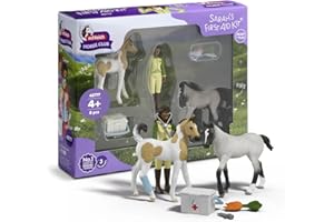 SCHLEICH Horse Club | Sarah's Erste-Hilfe-Set 42777 | Set inkl. 2 Pferde, Sarah & Zubehör | tolles Geschenk für Mädchen und Jungen | Pferde Spielzeug für Kinder ab 5 Jahren | Set aus 8 Teilen