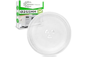 Vetro Piatto Microonde Universale con Diametro Ø 25,5 cm dotato di 3 Piedini di Fissaggio sulla Base - Codice Originale 3517203600 per Daewoo per Galanz - ONIX TECH