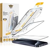 Buff, iPhone 15 Serisi ile Uyumlu 5D EasyFit 2 Adet Kolay Uygulama Aparatlı Ekran Koruyucu Temperli Cam, iPhone 15 Pro, Şeffa