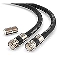 G-PLUG 25FT RG6 Coaxial Cable Connectors Set - High-Speed Internet, Broadband and Digital TV Aerial, Satellite Cable Extension - Weather-Sealed Double Rubber O-Ring and Compression Connectors Black