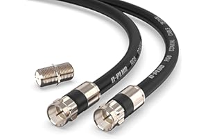 G-PLUG Set per Antenna TV 1m - Internet, Banda Larga e Prolunga Satellitare - Connettori RG6 a Compressione, Guarnizione in Gomma Nero