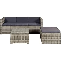 ArtLife Polyrattan Lounge Punta Cana M grau-meliert – Gartenlounge Set für 3-4 Personen – Gartenmöbel-Set mit Sofa…