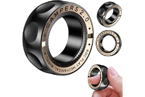7JI Fidget Slider antistressring, leksak för vuxna, metallreglage magnet, haptisk dekompression, spinningsringar presenter för män kvinnor, ADHD, autism