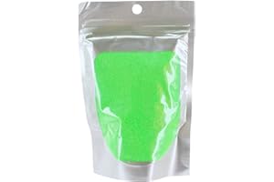 MIK Funshopping - Polvere glitterata luccicante per il fai da te e per decorare biglietti, glitter colorati per decorazioni (color verde neon, sacchetto da 100 g)