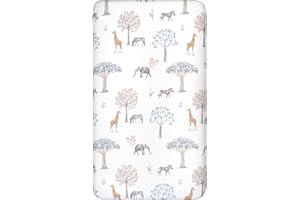 ‎GLLQUEN BABY GLLQUEN BABY 140 x 70cm Kinderbett Baby Spannbettlaken, Matratzenschoner 1pack, 100% Mikrofaser Oeko-tex100 Neugeborenen Bettlaken für Baby, Pflegeleichtes Kinderwagen Spannbettlaken(Jungle)