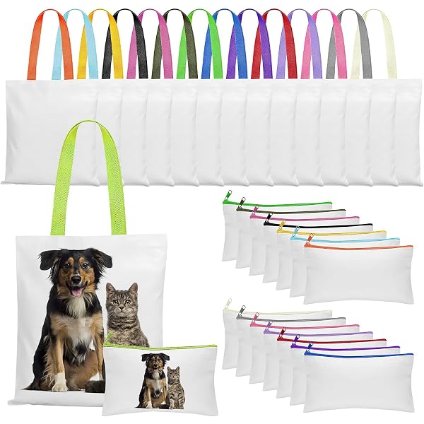OKBA Sublimations-Tragetaschen, 10 Stück, 38 X 40 Cm, Aus Polyester – Blanko Zum Bedrucken, Basteln & Personalisieren