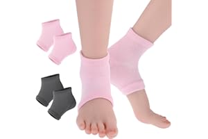 GREVOSEA 2 paia di calzini per tallone, calzini per la riparazione del tallone screpolato, calzini idratanti per piedi secchi e screpolati, calzini in gel per la riparazione dei talloni screpolati, calzini