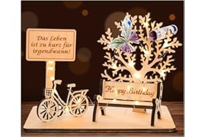 I LOVE MOM Geldgeschenk Geburtstag Holz, Fahrrad Geschenk, DIY Dreidimensionale Bäume Sitzbank Deko Zahlen für Geschenke, Hochzeiten, Partys, Geburtstage, Jubiläum (Geburtstag)