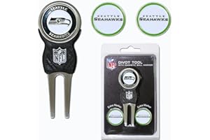 Team Golf NFL Pitchgabel mit 3 Golfball-Markern, Markierungen sind abnehmbar, magnetisch, doppelseitig, emailliert