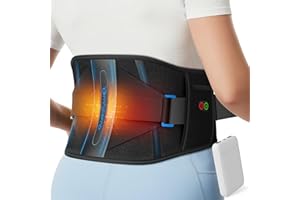 Comfytemp Cordless Heat Pad with Back Brace for Lower Back, Portable Wireless Wearable Heated Waist Lumbar Support Belt with 6 Stays Removable, 3 Heat 3 Timer, Birthday Gift for Men Women