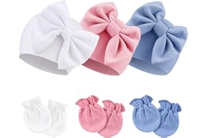 DRESHOW Sombreros y Gorras y Guantes para Bebé Recién Nacido Bebé Beanie Sombrero para Bebés Niñas Niños Gorros 0-6 Meses