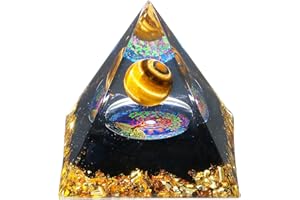 MAIBAOTA 2.4" Tiger Eye Orgonite Healing Crystals Obsidian Orgone Energy Tower Gifts for Beginners Protection Energy Reiki Spiritual Balancing Meditation Chakra Positive Crystal