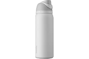 Owala FreeSip Stainless Steel Drinking Bottle with Push Button and Built-in Straw, 940 ml, Shy Marshmallow