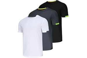 Chenjunrong 3 Pack Herren Sports Tshirts Atmungsaktiv Schnelltrocknend Kurzarm T-Shirts Funktionsshirt Sportshirt Schnelltrocknend Atmungsaktiv Sport Shirt Männer Laufshirt Kurzarm Trainingsshirt
