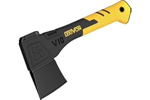 LEXIVON Chopping Axe 10" Camping Outdoor Hatchet for Chopping branches, small wood logs, kindling & gardening, Ergonomic TPR Grip, Lightweight Fiber-Glass Composite Handle, Protective cover Included