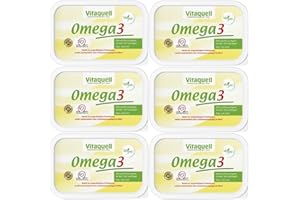 ‎VITAQUELL Vitaquell Omega 3 Pflanzen-Margarine (6 x 250 g) mit essentiellen Fettsäuren und DHA