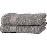 Amazon Basics - confezione da 2 Asciugamano per le mani che non sbiadiscono, 2 Mani, colore Grigio, 100 x 50 cm