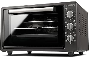 G3 Ferrari G10147 Forno Elettrico Ventilato, Rostò Titanium 37, 37 Litri, 1500 W, 300°C, 5 Modalità di Cottura, Timer 90 min, Funzione di Cottura, Base, Grill, Combinata, Grigio Antracite
