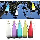 5er-Set LED Solar Powered Flasche Licht zum Aufhängen Terrasse Lampe Flamme Effekt Garten Yard Hängelampe